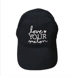 Love Your Melon Hat Black Embroidered Logo One Size adjustable back strap Sporty